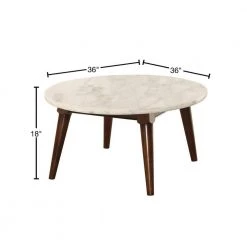 36 in. Brown/White Medium Round Stone Coffee Table with Faux Marble Top by Benjara 11 36 in. Brown/White Medium Round Stone Coffee Table with Faux Marble Top by Benjara -Cheap Benjara Store brown and white benjara coffee tables bm177672 40 1000