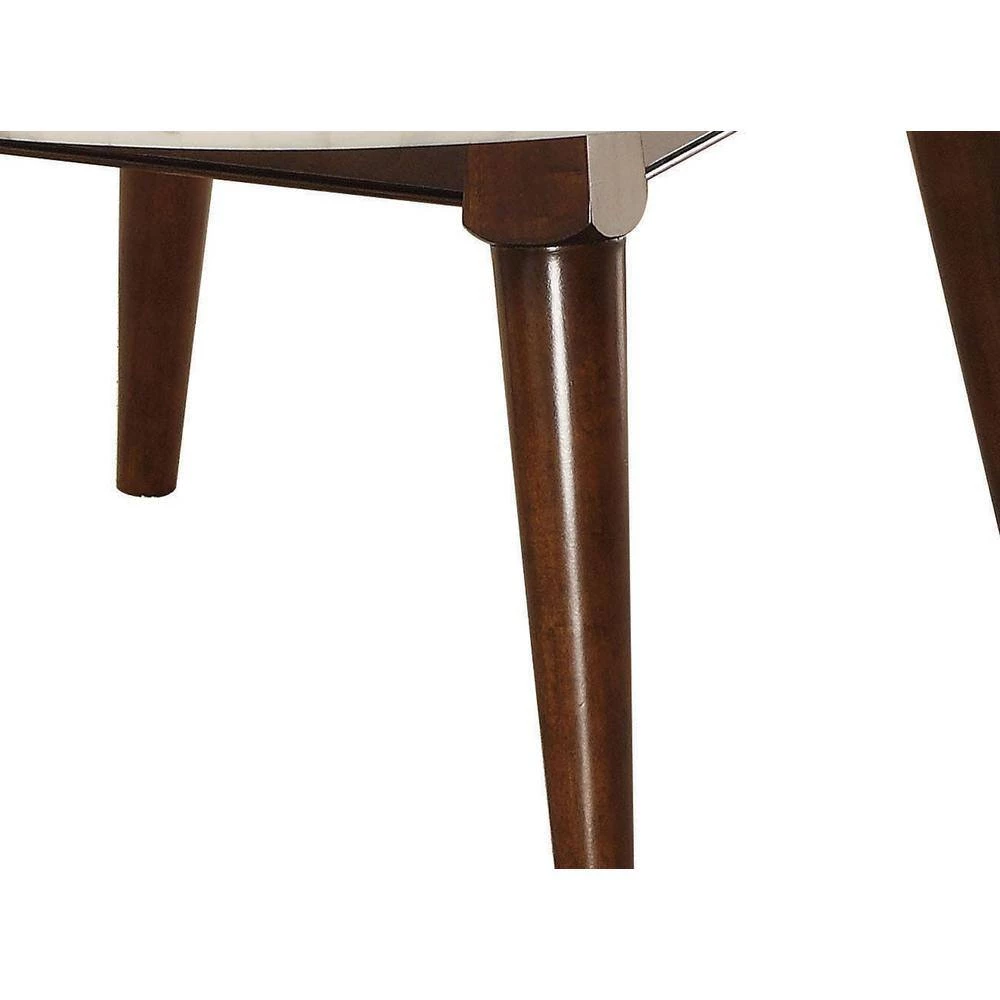 36 in. Brown/White Medium Round Stone Coffee Table with Faux Marble Top by Benjara 8 36 in. Brown/White Medium Round Stone Coffee Table with Faux Marble Top by Benjara - Image 8