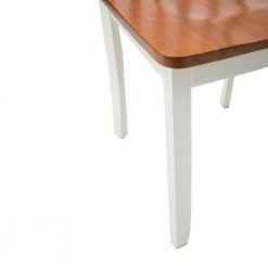 Brown and White Wooden Seat Dining Chair with Slatted Backrest (Set of 2) by Benjara -Cheap Benjara Store brown and white benjara dining chairs bm183360 1f 1000