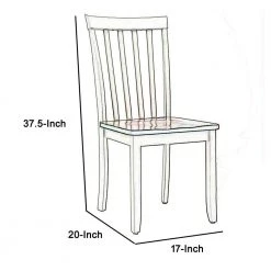 Brown and White Wooden Seat Dining Chair with Slatted Backrest (Set of 2) by Benjara -Cheap Benjara Store brown and white benjara dining chairs bm183360 44 1000