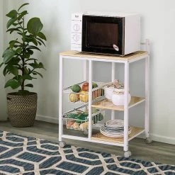 Brown and White Metal Kitchen Cart with 3-Shelves and 2-Storage Compartments by Benjara 11 Brown and White Metal Kitchen Cart with 3-Shelves and 2-Storage Compartments by Benjara -Cheap Benjara Store brown and white benjara kitchen carts bm69270 31 1000