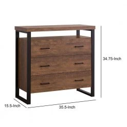 Brown Wooden Rectangular Accent Cabinet with 3-Drawers by Benjara -Cheap Benjara Store brown benjara accent cabinets bm160130 44 1000
