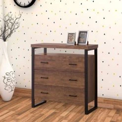 Brown Wooden Rectangular Accent Cabinet with 3-Drawers by Benjara -Cheap Benjara Store brown benjara accent cabinets bm160130 fa 1000
