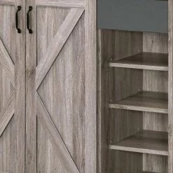 Brown Wooden Shoe Cabinet with 1-Cabinet and 4-Open Compartments by Benjara -Cheap Benjara Store brown benjara accent cabinets bm211128 77 1000