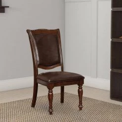 Alpena Traditional Style Brown Wooden Side Chair (Set of 2) by Benjara -Cheap Benjara Store brown benjara accent chairs bm123018 31 1000