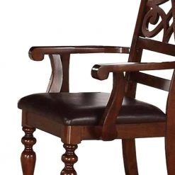 41 in. H Cherry Brown Wooden Side Chair with Leatherette Seat (Set of 2) by Benjara 11 41 in. H Cherry Brown Wooden Side Chair with Leatherette Seat (Set of 2) by Benjara -Cheap Benjara Store brown benjara accent chairs bm174348 1f 1000