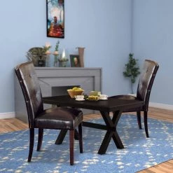 Button Tufted Brown Polyurethane Upholstered Wooden Side Chair (Set of 2 ) by Benjara 11 Button Tufted Brown Polyurethane Upholstered Wooden Side Chair (Set of 2 ) by Benjara -Cheap Benjara Store brown benjara accent chairs bm185840 31 1000