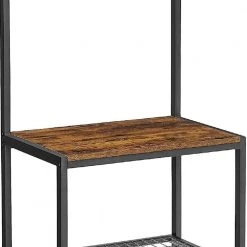Hugh 57 in. Brown 12-Hooks Baker Rack Microwave Stand Kitchen Shelves by Benjara -Cheap Benjara Store brown benjara baker s racks bm274772 4f 1000