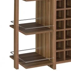 Sturdy Modern Bar Unit with Wine Bottle Storage 15.5" L x 54" W x 43" H by Benjara -Cheap Benjara Store brown benjara bar cabinets bm158064 c3 1000