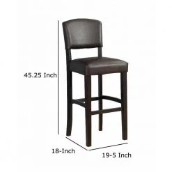 45.25 in. H Brown Wooden Bar Stool with Padded Upholstered Seat and Backrest by Benjara 14 45.25 in. H Brown Wooden Bar Stool with Padded Upholstered Seat and Backrest by Benjara -Cheap Benjara Store brown benjara bar stools bm16606 44 1000