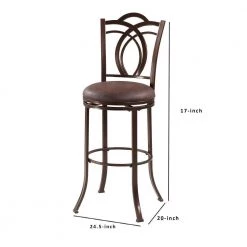 47.25 in. H Brown Metal Bar Stool with Cushioned Swivel Seat and Flared Legs by Benjara 14 47.25 in. H Brown Metal Bar Stool with Cushioned Swivel Seat and Flared Legs by Benjara -Cheap Benjara Store brown benjara bar stools bm16653 44 1000