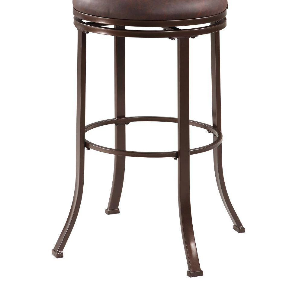 47.25 in. H Brown Metal Bar Stool with Cushioned Swivel Seat and Flared Legs by Benjara 5 47.25 in. H Brown Metal Bar Stool with Cushioned Swivel Seat and Flared Legs by Benjara - Image 5