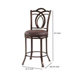 41 in. H Brown Metal Counter Stool with Cushioned Seat and Flared Legs by Benjara -Cheap Benjara Store brown benjara bar stools bm16654 c3 1000