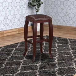 30 in. Brown Backless Wooden Bar Stool with Cushioned Seat and Nailhead Trim Edge by Benjara 13 30 in. Brown Backless Wooden Bar Stool with Cushioned Seat and Nailhead Trim Edge by Benjara -Cheap Benjara Store brown benjara bar stools bm16682 31 1000