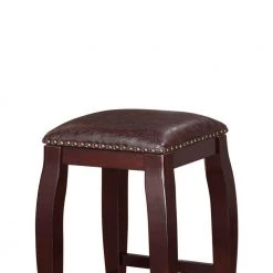 30 in. Brown Backless Wooden Bar Stool with Cushioned Seat and Nailhead Trim Edge by Benjara 10 30 in. Brown Backless Wooden Bar Stool with Cushioned Seat and Nailhead Trim Edge by Benjara -Cheap Benjara Store brown benjara bar stools bm16682 4f 1000