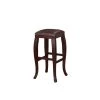 30 in. Brown Backless Wooden Bar Stool with Cushioned Seat and Nailhead Trim Edge by Benjara