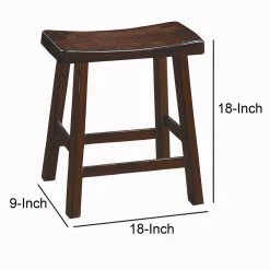 18" H Warm Cherry Brown Wooden Counter Height Stool with Saddle Seat (Set Of 2) by Benjara 14 18" H Warm Cherry Brown Wooden Counter Height Stool with Saddle Seat (Set Of 2) by Benjara -Cheap Benjara Store brown benjara bar stools bm175979 fa 1000