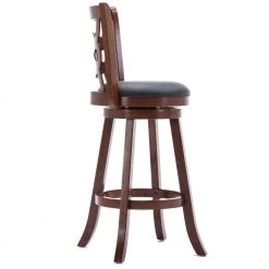 43.5 in. H Swivel Brown Full Back Wooden Counter Stool with Geometric Wood by Benjara 10 43.5 in. H Swivel Brown Full Back Wooden Counter Stool with Geometric Wood by Benjara -Cheap Benjara Store brown benjara bar stools bm239711 4f 1000