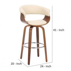 41 in. Brown Low Back Wood and Metal Swivel Faux Leather Barstool with Curved Open Back by Benjara 14 41 in. Brown Low Back Wood and Metal Swivel Faux Leather Barstool with Curved Open Back by Benjara -Cheap Benjara Store brown benjara bar stools bm269994 44 1000