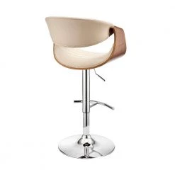 45 in. Brown and Cream Metal Framed Adjustable Barstool with Faux Leather and Bucket Seat by Benjara -Cheap Benjara Store brown benjara bar stools bm270011 1f 1000