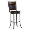45.63 in. Brown Bar Stool with Leatherette Upholstery and Flared Legs by Benjara