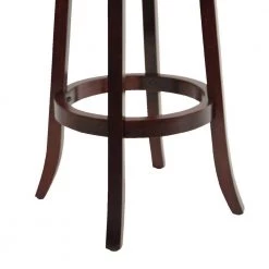 Sabi 43.5 in. Brown and Black High Back Solid Wood Swivel Counter Stool With Faux Leather Seat by Benjara -Cheap Benjara Store brown benjara bar stools bm274231 1f 1000