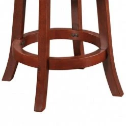 Sabi 25 in. Brown and Black Backless Solid Wood Swivel Counter Stool with Faux Leather Seat by Benjara -Cheap Benjara Store brown benjara bar stools bm274232 1f 1000