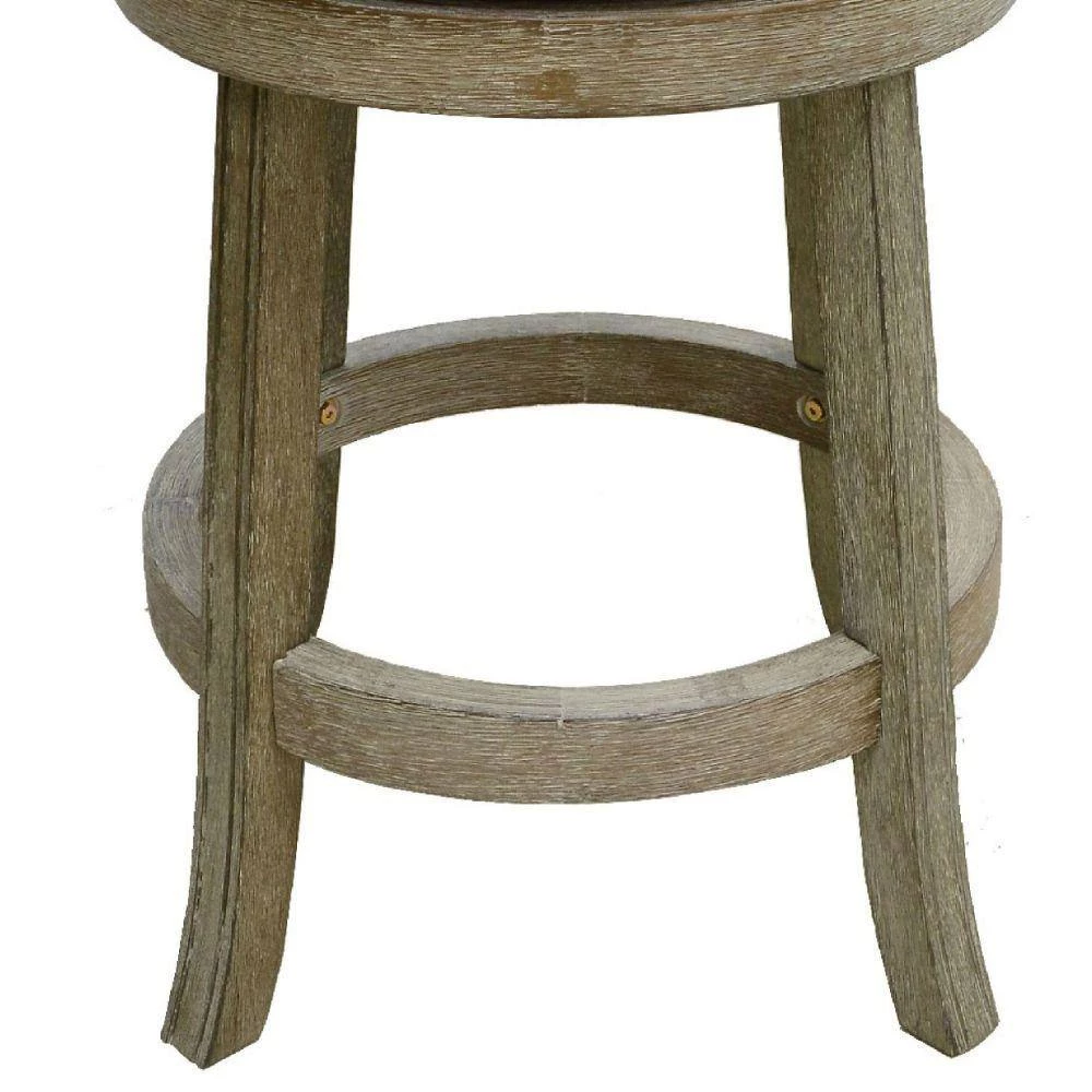 Jane 37.5 in. Brown Round Swivel Counter Stool with Rich Vegan Faux Leather by Benjara 4 Jane 37.5 in. Brown Round Swivel Counter Stool with Rich Vegan Faux Leather by Benjara - Image 4