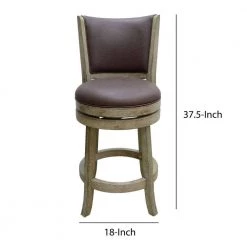 Jane 37.5 in. Brown Round Swivel Counter Stool with Rich Vegan Faux Leather by Benjara 10 Jane 37.5 in. Brown Round Swivel Counter Stool with Rich Vegan Faux Leather by Benjara -Cheap Benjara Store brown benjara bar stools bm274260 44 1000