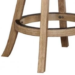 37 in. Oat Brown Low Back Solid Wood Swivel Counter Stool with Slatted Back by Benjara -Cheap Benjara Store brown benjara bar stools bm274281 1f 1000