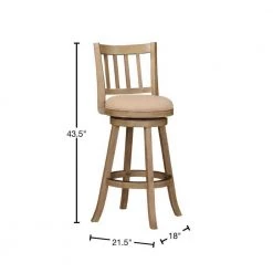 43.5 In. Oat Brown Low Back Rubberwood Swivel Barstool With Slatted Back by Benjara 10 43.5 In. Oat Brown Low Back Rubberwood Swivel Barstool With Slatted Back by Benjara -Cheap Benjara Store brown benjara bar stools bm274282 40 1000