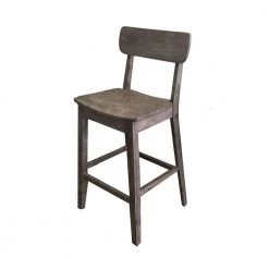 42.5 in. Brown and Back Rubberwood Barstool with Wood Grain Details by Benjara