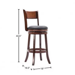 Pal 43.5 in. Brown Solid Wood Swivel Bar Stool with Rich Bonded Leather by Benjara 10 Pal 43.5 in. Brown Solid Wood Swivel Bar Stool with Rich Bonded Leather by Benjara -Cheap Benjara Store brown benjara bar stools bm274338 40 1000