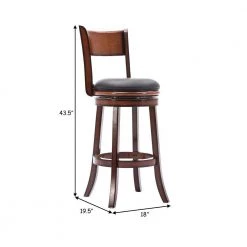Pal 43.5 in. Brown Solid Wood Swivel Bar Stool with Rich Bonded Leather by Benjara 14 Pal 43.5 in. Brown Solid Wood Swivel Bar Stool with Rich Bonded Leather by Benjara -Cheap Benjara Store brown benjara bar stools bm274338 44 1000