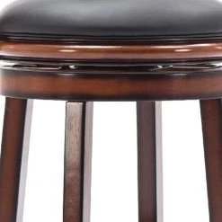 Pal 43.5 in. Brown Solid Wood Swivel Bar Stool with Rich Bonded Leather by Benjara 12 Pal 43.5 in. Brown Solid Wood Swivel Bar Stool with Rich Bonded Leather by Benjara -Cheap Benjara Store brown benjara bar stools bm274338 4f 1000