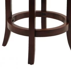 Sabi 37.5 in. Brown and Black Solid Wood Swivel Counter Stool With Faux Leather Seat by Benjara -Cheap Benjara Store brown benjara bar stools bm274348 1f 1000