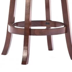 Sabi 37.5 in. Brown and Black Solid Wood Swivel Counter Stool with Faux Leather Seat by Benjara -Cheap Benjara Store brown benjara bar stools bm274353 1f 1000