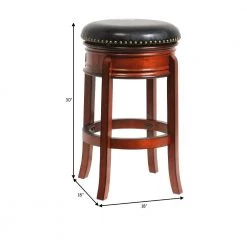 30 in. Brown and Black Faux Leather Solid Wood Swivel Counter Bar Stool by Benjara 15 30 in. Brown and Black Faux Leather Solid Wood Swivel Counter Bar Stool by Benjara -Cheap Benjara Store brown benjara bar stools bm274359 44 1000