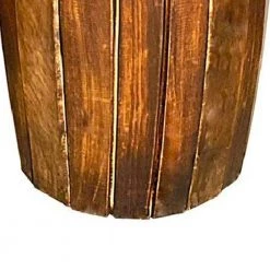 Sia 31.5 in. Rustic Brown Backless Wood Stool with Elongated Drum Shape and Round Base by Benjara -Cheap Benjara Store brown benjara bar stools bm274804 1f 1000