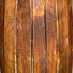 Sia 31.5 in. Rustic Brown Backless Wood Stool with Elongated Drum Shape and Round Base by Benjara -Cheap Benjara Store brown benjara bar stools bm274804 4f 1000