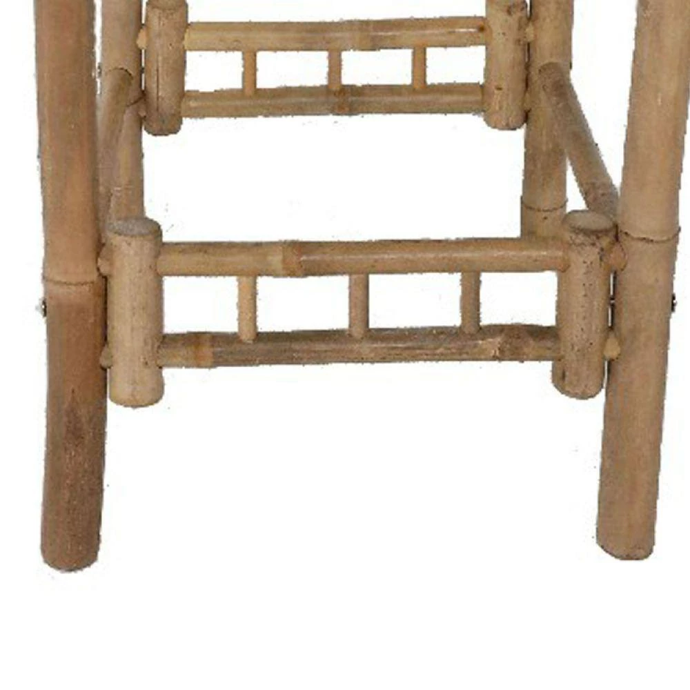 41 in. Natural Brown High Back Bamboo Bar Stool with Slatted Back and Seat by Benjara 5 41 in. Natural Brown High Back Bamboo Bar Stool with Slatted Back and Seat by Benjara - Image 5