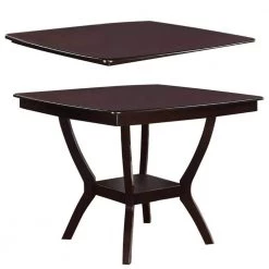 Brown Square Shaped Wooden Counter Height Table with Bottom Shelf by Benjara -Cheap Benjara Store brown benjara bar tables bm171287 44 1000