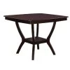 Brown Square Shaped Wooden Counter Height Table with Bottom Shelf by Benjara