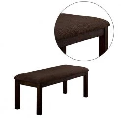18" H x 17" W x 48" L Brown Padded Bench with Wooden Frame by Benjara -Cheap Benjara Store brown benjara bedroom benches bm230635 1f 1000