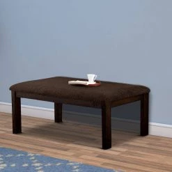 18" H x 17" W x 48" L Brown Padded Bench with Wooden Frame by Benjara -Cheap Benjara Store brown benjara bedroom benches bm230635 31 1000