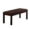 18" H x 17" W x 48" L Brown Padded Bench with Wooden Frame by Benjara