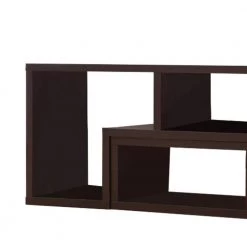 Convertible 22 in. Brown Wood 3 Shelf TV Console and Bookcase Combination by Benjara -Cheap Benjara Store brown benjara bookcases bookshelves bm159051 1f 1000