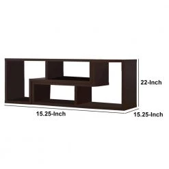 Convertible 22 in. Brown Wood 3 Shelf TV Console and Bookcase Combination by Benjara -Cheap Benjara Store brown benjara bookcases bookshelves bm159051 44 1000