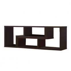 Convertible 22 in. Brown Wood 3 Shelf TV Console and Bookcase Combination by Benjara