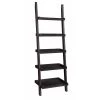 72 in. H Brown Sleek Wooden Ladder Bookcase with 5-Shelves by Benjara